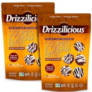 Drizzilicious Mini Rice Cakes, Cookies & Cream Flavored Rice Cake Gluten Free Snacks, Rice Crisps 2-Pack