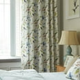 thumbnail image 4 of VOGOL Linen Grommet Blackout Curtains, Birds and Flower Print Window Panels for Bedroom Living Room, One Panel, W52xL84, Blue, 4 of 5