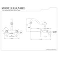 thumbnail image 2 of Kingston Brass KS3223BEX Essex Double-Handle Wall-Mount Bridge Kitchen Faucet, Antique Brass, 2 of 4