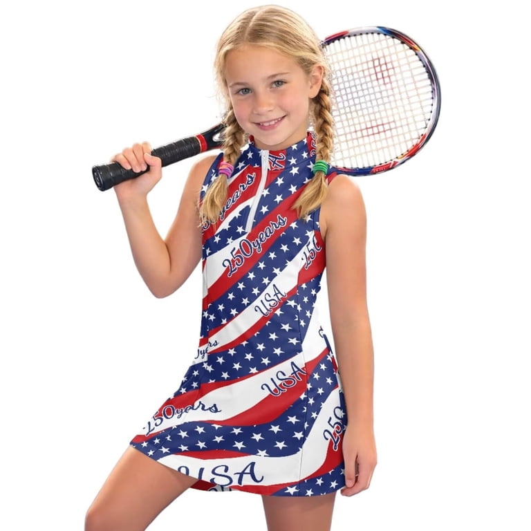 red white and blue tennis dress Prepletic Little Miss Tennis Dress