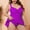 Purple swimsuit for women, variant on Bathing Suit for Women Wycnly Womens One-Piece Swimsuit Plus Size Swimsuit for Women Summer Solid Modest Swimsuit Strap Swimdress Ladies Elastic Waist Pleated Hem Swimwear Beachwear