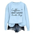 thumbnail image 1 of WEAIXIMIUNG Custom Sweatshirt Ladies Fashion Leisure Pure Color Loose Long Sleeved Printed Letters Round Collar, 1 of 4