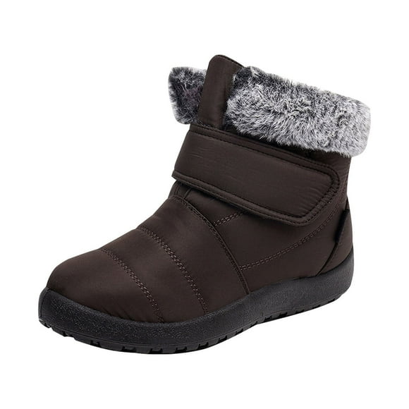 Jsaierl Snow Boots for Women Winter Boot with Comfortable Warm Faux Fur Lined Ankle Booties Outdoor Slip On Waterproof Short Boots