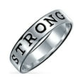 thumbnail image 2 of Bling Jewelry Womens Sentimental Silver Ring: Stay Strong Promise Eternity Band Oxidized Sterling, 2 of 5