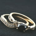 thumbnail image 3 of Pompeii 1 3/4 Ct Black & White Diamond Engagement Wedding Ring Set 10k Yellow Gold, 3 of 4