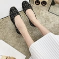thumbnail image 5 of ZunFeo Breathable Mesh Flats for Women, Black Gold Plaid Slip On Shoes with Square Toe & Cushioned Insole - Sizes 5.5 6 6.5 7 7.5 8.5 9 9.5,Size 9, 5 of 8