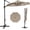 Khaki, variant on 10FT Outdoor Cantilever Umbrella Patio Umbrella Solar LED with Base Included, 360-Degree Rotation