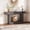 grey, variant on 63" Farmhouse Console Table with Charging Station & Storage - 2-Tier Narrow Entryway Sofa Table, AC Outlets, USB & Type-C Ports - Long Behind Couch Table for Living Room, Hallway, Grey - Brown