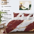 thumbnail image 5 of Red Marble Duvet Cover Set California King Size Gold Foil Modern Abstract Minimalist Art Soft Lightweight Comforter Covers 4 Piece Bedding Set with 1 Duvet Cover 1 Bed Sheet & 2 Pillow Shams, 5 of 8