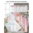 thumbnail image 4 of No Hook Cloth Fabric Shower Curtain with Snap in Liner, Cartoon Dogs Waterproof Shower Curtains Set with See Through Top Window, Pink Floral Summer Botanical Bath Curtains Shower 60"x72", 4 of 6