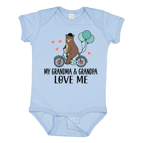 Inktastic Grandma Grandpa Love Me Boys Baby Bodysuit