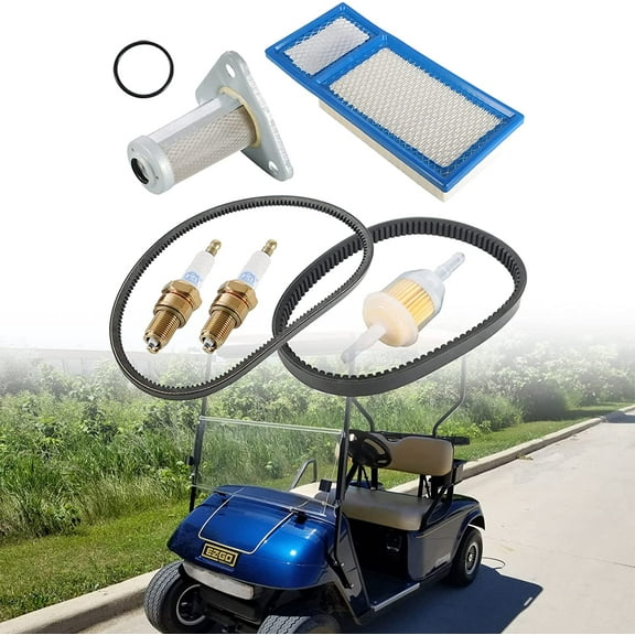 Genrics Gas Golf Cart Tune Up Kit w/Oil Filter Drive and Starter Belt Replacement for 1994-2005 TXT