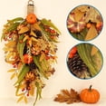 thumbnail image 4 of Cadancy Fall Decorations Artificial Pumpkin Berry Pine Cone Maple Leaf Teardrop Swag for Fireplace Mantle Door Hanging Harvest Wreath Autumn Thanksgiving Farmhouse Home Decoration, 4 of 6