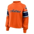 thumbnail image 4 of Women's Fanatics Orange Houston Astros Oversized Toss Sweep Raglan Pullover Sweatshirt, 4 of 5