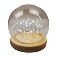 thumbnail image 3 of Lámpara de noche decorativa con forma de tulipán en forma de bola hemisférica con soporte de madera y cubierta de vidrio de corcho hecha a mano, 3 of 4