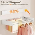 thumbnail image 3 of Wall Mounted Clothes Drying Rack Folding Indoor, Foldable Laundry Drying Rack Collapsible,Invisible, Space Saving, Retractable Towel Drying Rack, with Wall Template(5 Drying Rods, White 32"), 3 of 6
