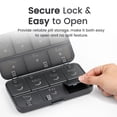thumbnail image 7 of Weekly Pill Organizer 2 Times a Day, 7-Day AM/PM Portable Medication Box for Daily Vitamins, Supplements, and Medicine, Black, 7 of 7
