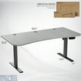 thumbnail image 3 of VIVO Electric 63" x 32" Stand Up Desk, Dark Gray Table Top, Black Frame, 3 of 6