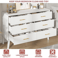 thumbnail image 6 of 6 Drawer Dresser for Bedroom, 46.85" Wide Modern Wood Chest of Drawers with Fluted Design, Boho Dresser TV Stand for Closet, Living Room, Hallway, 6 of 7