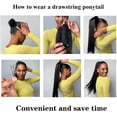 thumbnail image 5 of 16-26 Inch Long Straight Drawstring Ponytail Extensions #P18/613 Highlight Human Hair Ponytail Hairpieces, 5 of 6