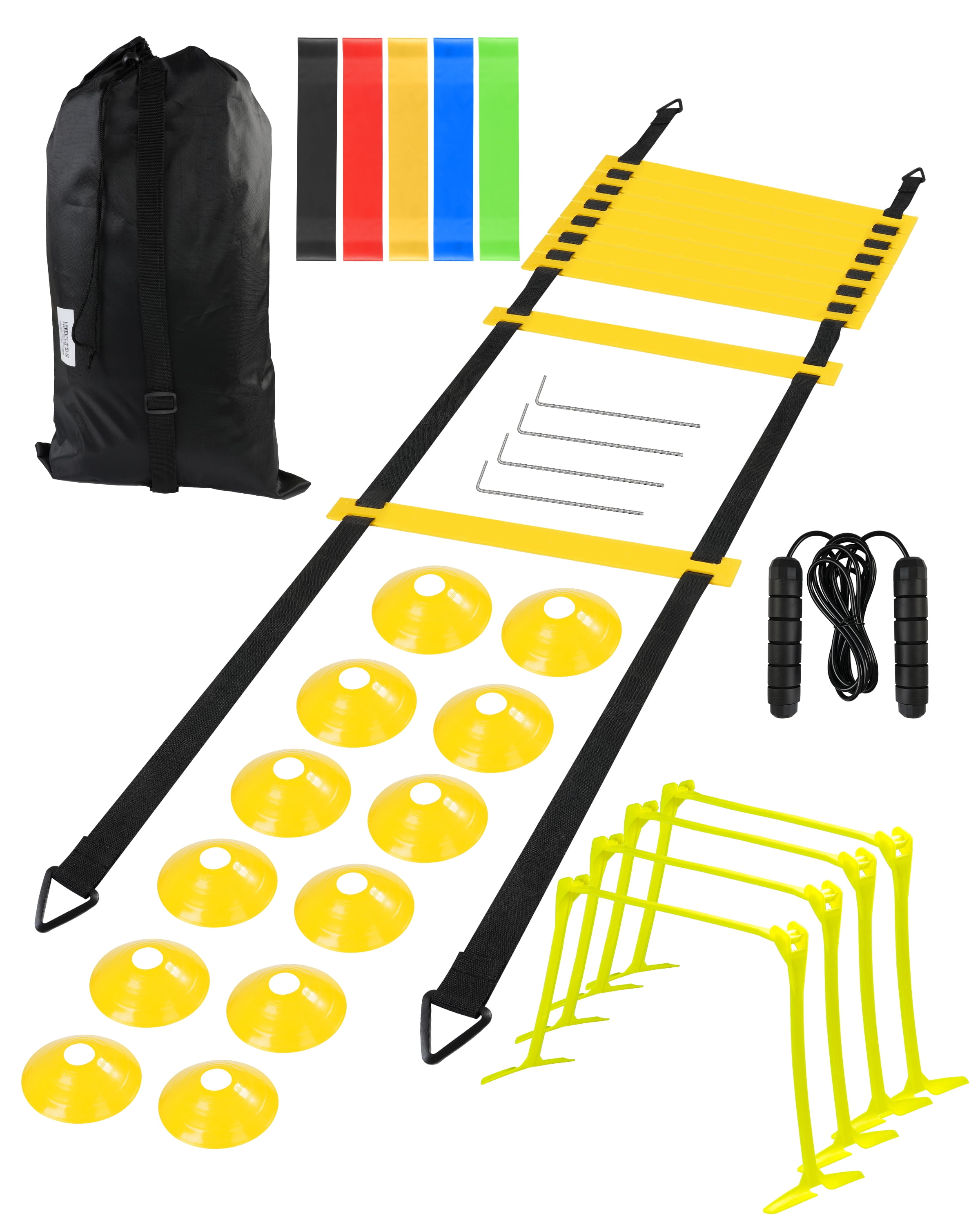 MANTRA SPORTS Agility Ladder Football Training Equipment for Kids Adults Football Cones for Football Training Football Cones Training Set Coaching Equipment Kit for Goalkeepers Rugby Tennis Walmart ...