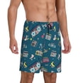 thumbnail image 2 of Kdxio Vintage Tape Players And Skates Print Mens Sleep Shorts Bottoms Soft Comfy Pajama Wear Pants with Drawstring Pockets, 2 of 5