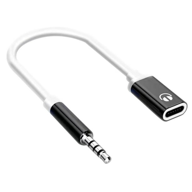 Adaptador de auriculares tipo C USB C hembra a 3,5 mm macho Adaptador de auriculares con conector estéreo de 3,5 mm Divisor de conector Compatible con auriculares con conector para PC, portátiles y
