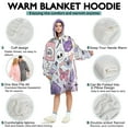 thumbnail image 5 of Wearable Oversized Blanket,Purple Gothic Cat Crystal Pattern Wearable Blanket Hoodie for Adults,Cozy Hooded Blankets with Super Pockets,Super Warm Fuzzy Pullover for Women & Men, 5 of 6
