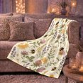 thumbnail image 6 of Bumblebees with Lavender, Whimsical Botanical Style for Garden Lovers, Bee Garden Floral Pattern, Cozy Flannel Blanket for Living Room and Bedroom, Birthday Gift and Cottage Home Decor, 6 of 9