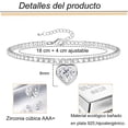 thumbnail image 4 of Pulsera Mujer de Plata 925 con Corazón y Circonitas, Brazalete Mujer Ajustable Chapado en Plata 925, Regalo en Navidad, Cumpleaños y más., 4 of 4