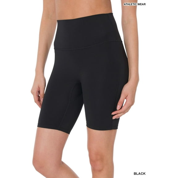 Zenana Women & Plus Athletic High Rise Wideband Workout Outseam Biker Shorts
