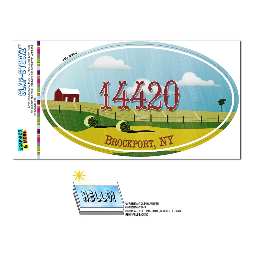 14420 Brockport, NY Farm Rural Oval Zip Code Sticker