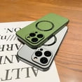 thumbnail image 2 of Magnetic for iPhone 13 Pro Max Case 6.7" 2021, Soft Leather, Built-in Luxury Camera Lens Protector Full Protection Phone Cover with Magsafe for Women Girls Boy Men, C-Green, 2 of 17