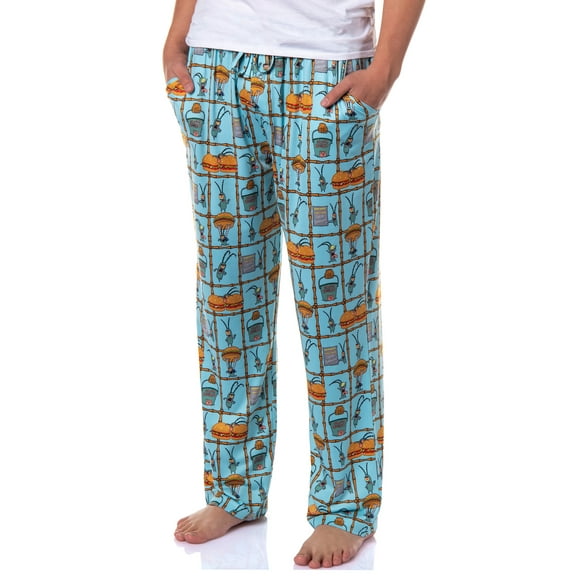 SpongeBob SquarePants Men's Plankton Chum Bucket Chumbalaya Krabby Patty Sleep Pajama Lounge Pants