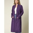 thumbnail image 1 of Made by Johnny Women's Casual Cozy Braided Open Front Long Pocket Cardigan Sweater XL DARK_PURPLE, 1 of 6
