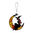 thumbnail image 2 of Enchanting Witch Wall Art Hanging Ornament, Vintage Moon Witch Window Decor, Spooky Gothic Decoration for Halloween Home Garden Girl Bedroom Living Room Decor, Black, 2 of 7