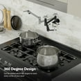 thumbnail image 5 of Kichae Matte Black Pot Filler Faucet, Wall Mount Kitchen Faucet with Double Joint Swing Arm and Single Hole 2 Handles, 5 of 9