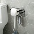 thumbnail image 3 of Multifunctional Storage Rack Organizer Punch Free Towel Bar Hook Hanger for Bathroom Kitchen (Black), 3 of 9