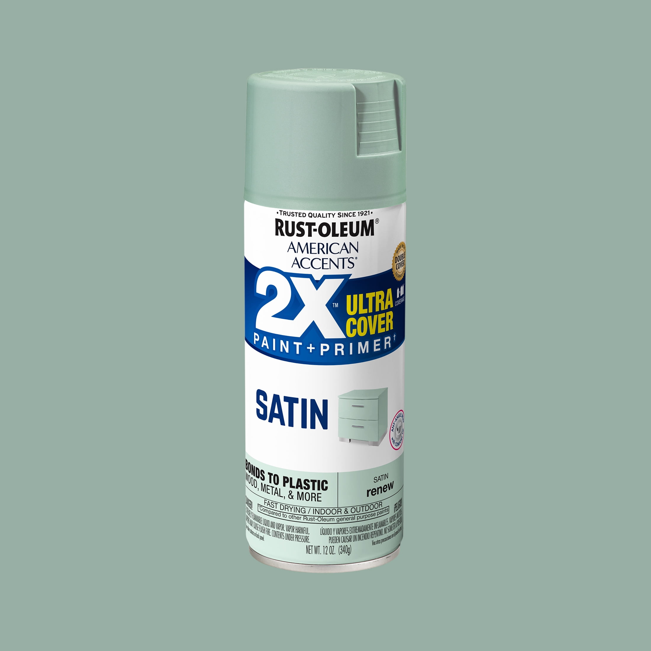(6 pack) Renew, Rust-Oleum American Accents 2X Ultra Cover Satin Spray Paint-393536, 12 oz