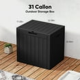 thumbnail image 3 of edx 31 Gallon Outdoor Storage Box, Waterproof Resin Deck Box with Lockable Lid & Built-in Handles, 170 Lbs Capacity Storage Bench for Indoor/Outdoor Use,Black, 3 of 7