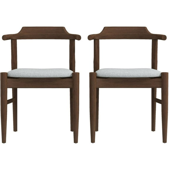 Kathy Mid-Century Modern Gray Fabric Dining Chair (Set of 2)