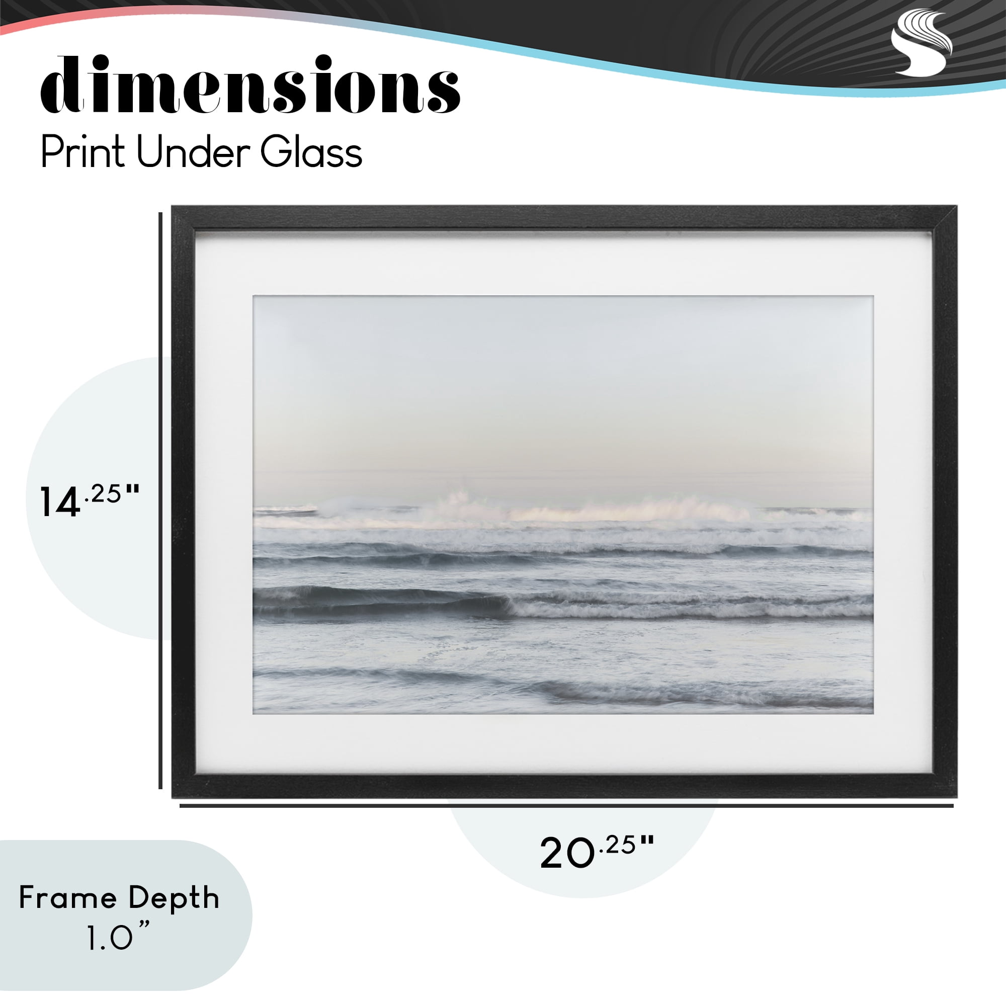 Stupell Industries Serene Ocean Waves Calmness Black Framed Print Under Glass, design by Melissa McClain