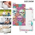 thumbnail image 2 of Coolnut Towels Set of 2 Colorful Sugar Skull Print for Bathroom Kitchen Travel 16×28 inch, Cotton Bath Towels Lightweight Quickdry for Bathroom Ktichen Travel SPA Gym, 2 of 6