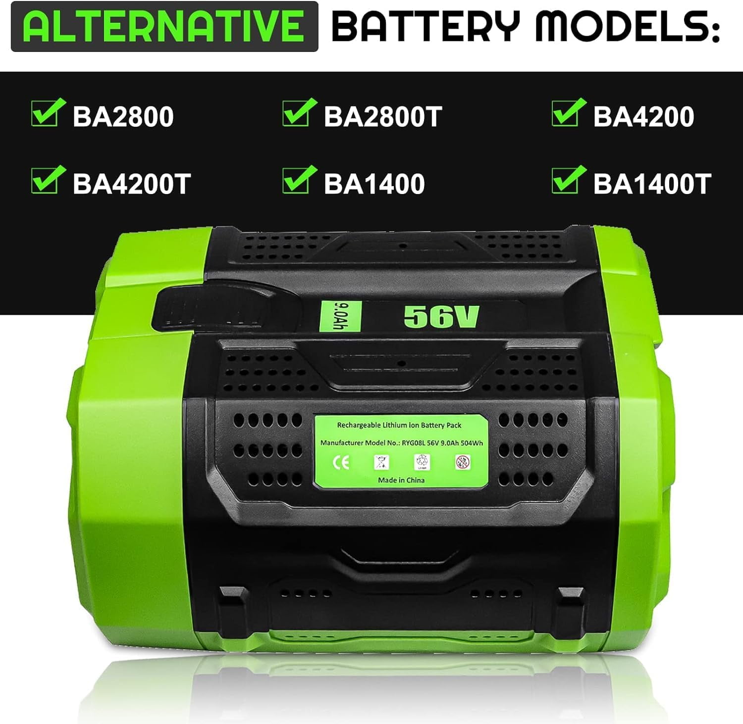 Ohyes Bat Moticett EGO 56V 9000mAh Power Tool Battery for EGO BA2800