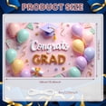 thumbnail image 2 of Gold Lettering Graduation Banner Purple Grad Cap Grad Party Backdrop Diploma Scroll Pastel Balloons Graduation Background for Graduation Ceremony College Grad Party Photo Shoot Backdrop, 2 of 8