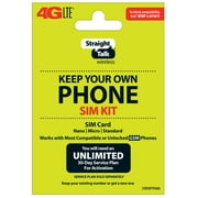 Straight Talk Keep Your Own Phone SIM Card Kit - AT&T GSM Compatible Devices