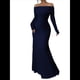 thumbnail image 1 of Vestido Ajustado de Larga con Hombros Descubiertos para Mujer, Elegante Vestido para Cóctel o Fiesta Azul Marino XL, 1 of 9