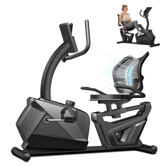 ROBORE Recumbent Exercise Bike, 16-Level Magnetic Resistance, 350 LBS Capacity, Ergonomic Back Support, Heart Rate Monitor, Below 25dB ROBORE CBR80