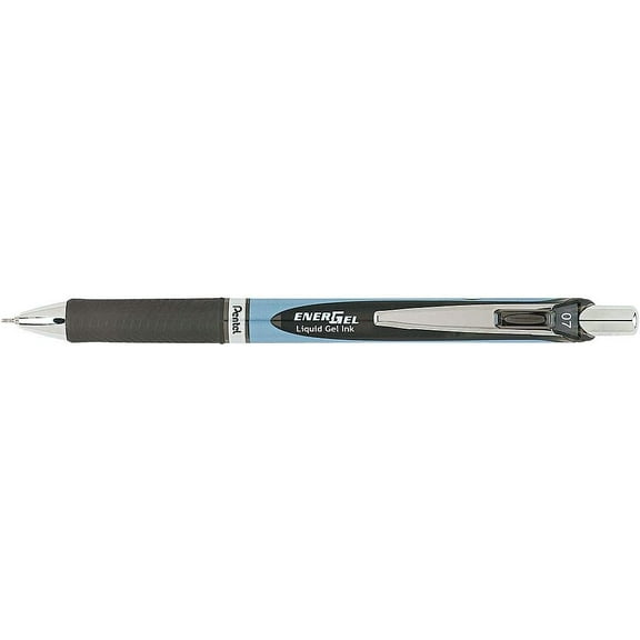 Pentel Bln77a Energel Rtx Retractable Liquid Gel Pen.7Mm, Needle, Black/Gray Brl, Black Ink