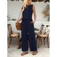 thumbnail image 6 of EASYBRAUS Women Sleeveless Denim Blazer and Pants Set Summer 2026 Casual Business Outfit S-XXL, 6 of 10